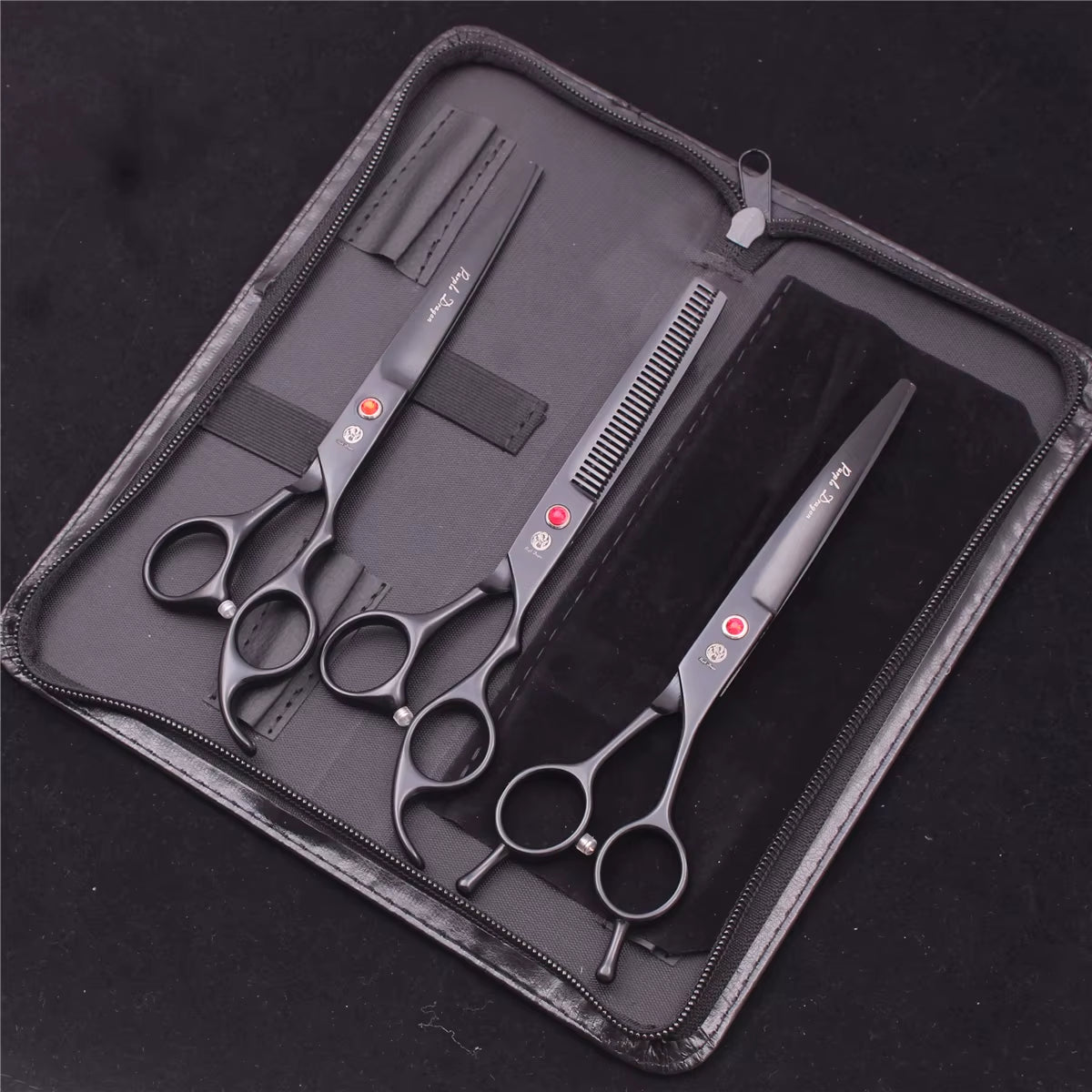 7'' Purple Dragon Pet Grooming Scissors Dog Cat Fish Bone Thinning Hairdressing Shears Curved Cutting Hemostatic Forceps Z3102