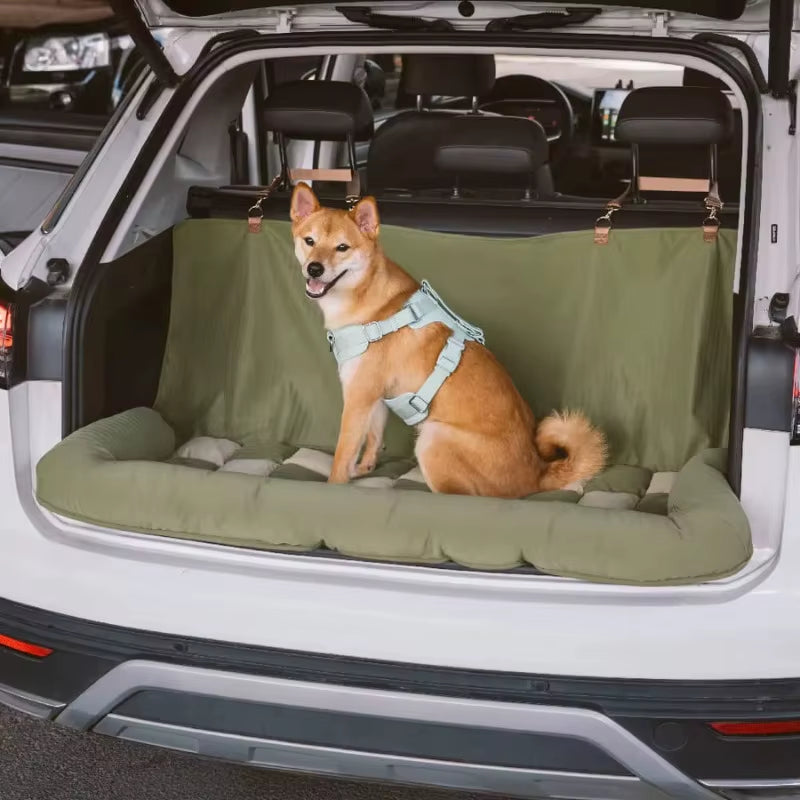 Dog Beds Luxury Pet Beds Faux Leather Dog Car Seat Booster Double Seats Pet Car Seat Bed with Safety Buckle