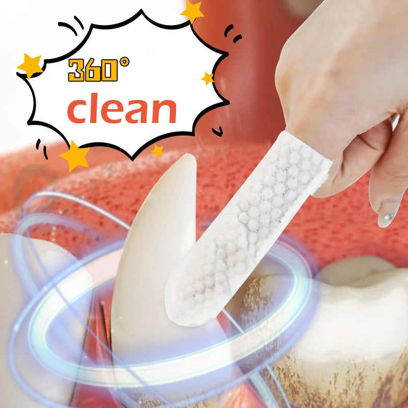 Pet Cleaning Products Disposable Finger Toothbrush Pet Teeth Cleaning Finger Covers Wet Wipes Dog and Cat Oral Cleaning