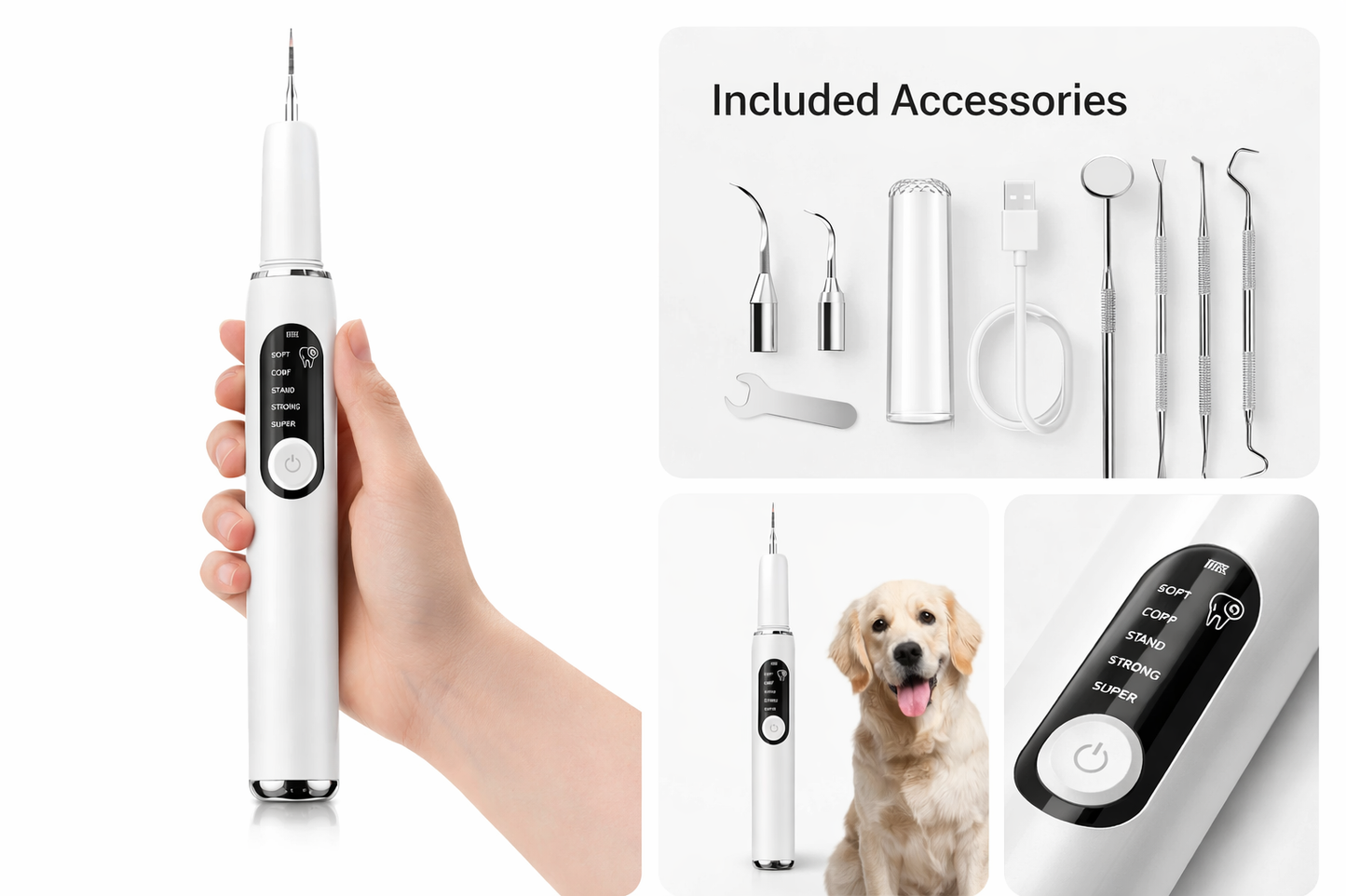 Dog Dental Care Tool – LED Light & Multiple Modes