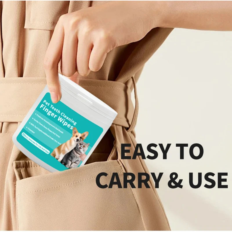 Pet Cleaning Products Disposable Finger Toothbrush Pet Teeth Cleaning Finger Covers Wet Wipes Dog and Cat Oral Cleaning